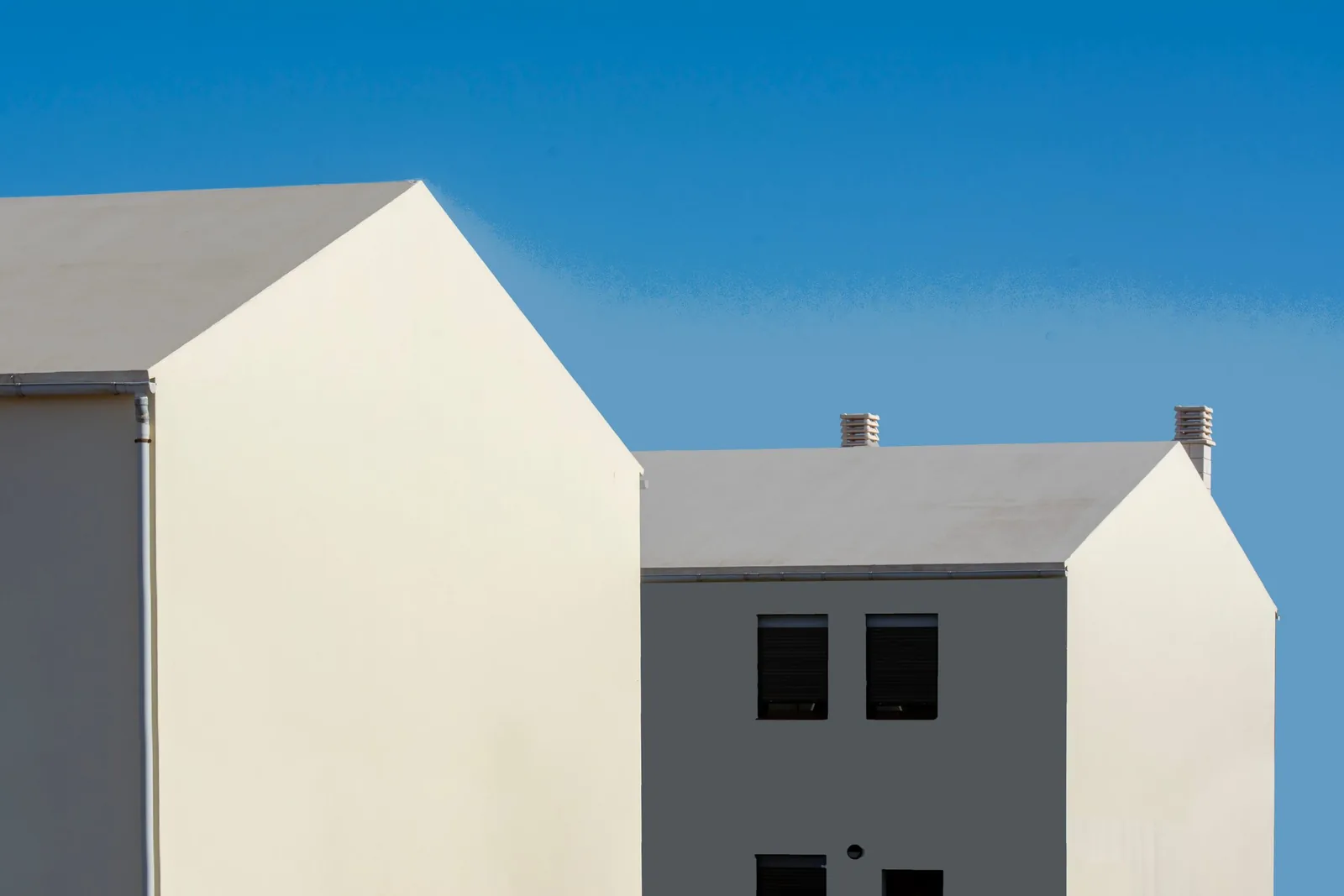 White gables against the sky