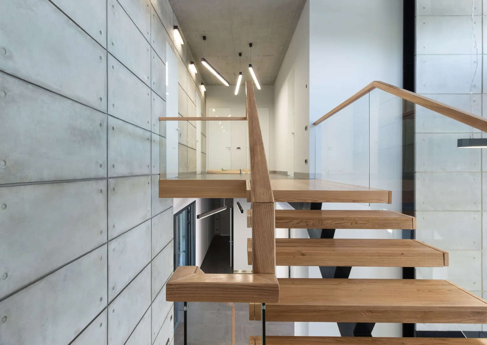 The steel stair at dusk