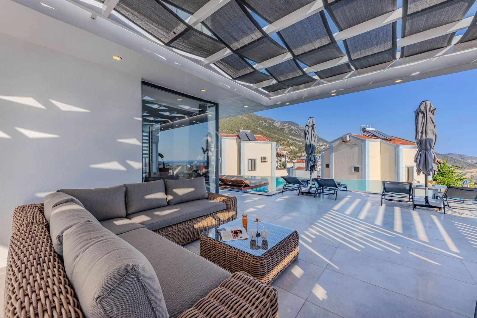 Cool living room in shade